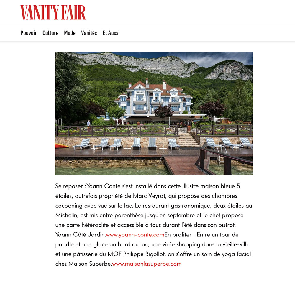 Vanity Fair - Maison La Superbe